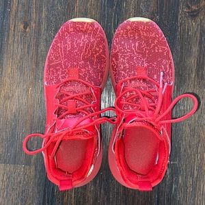 Red Adidas tennis shoes youth size 4